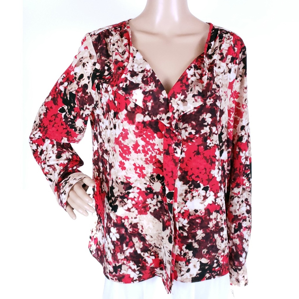 Dana Buchman Women Blouse Top Dazzle Multicolor Size 14 - NWT